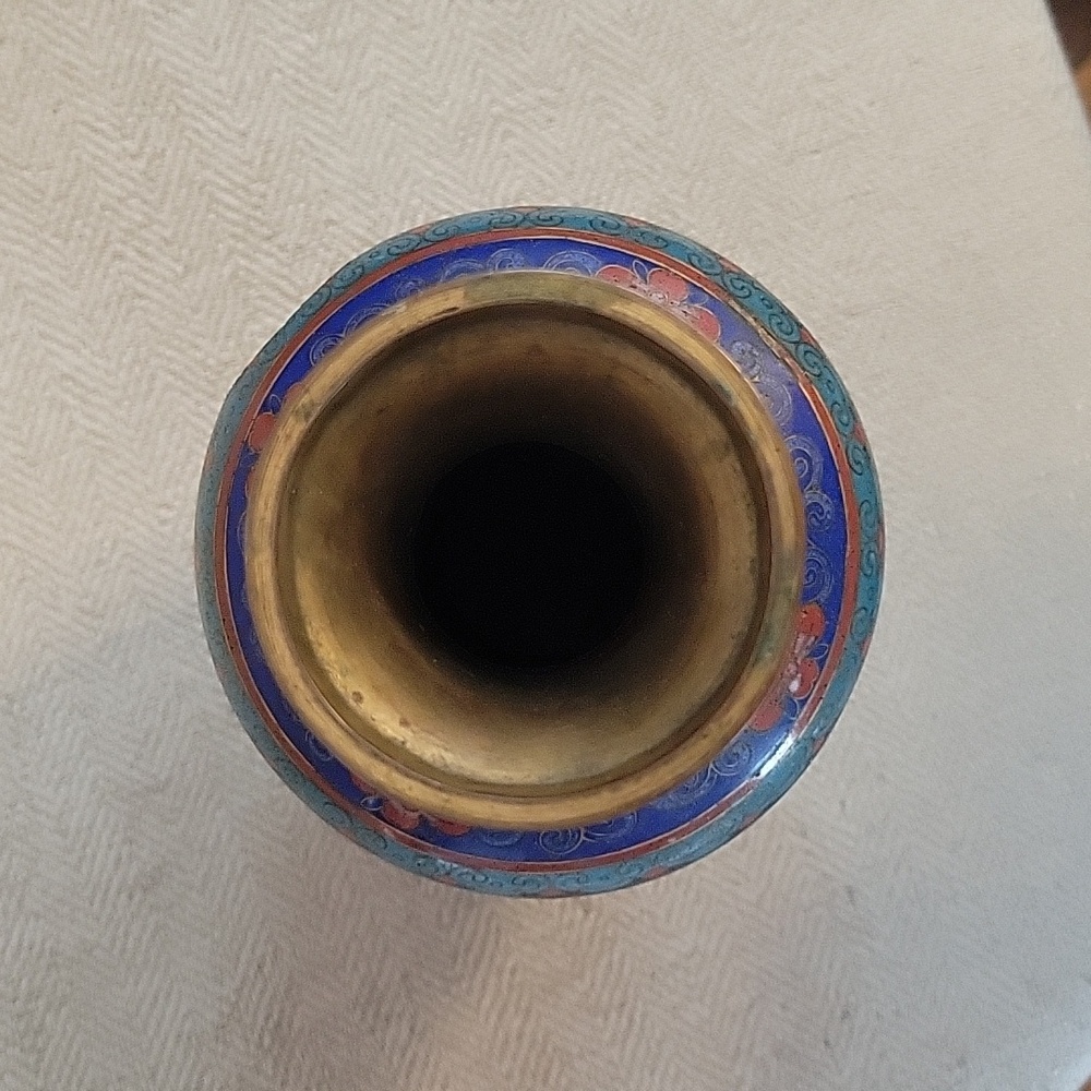 CHINESE CLOISONNE VINTAGE QING DYNASTY DRAGON VASE - Picture 4 of 8